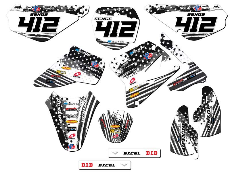 Kit de gráficos Senge 2005-2023 RM 85 MERICA gris compatible con Suzuki - Imagen 8 de 10