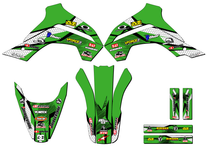 2021-2022 KLX 140 R RL PODIO Green Senge Kit gráfico compatible con Kawasaki - Imagen 2 de 10