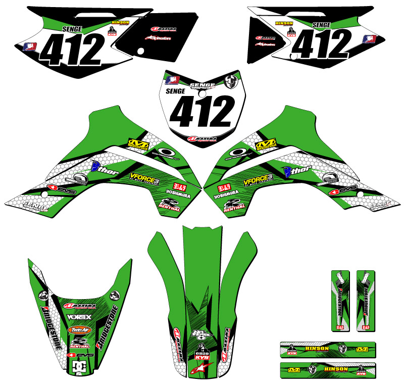 2021-2022 KLX 140 R RL PODIO Green Senge Kit gráfico compatible con Kawasaki - Imagen 8 de 10