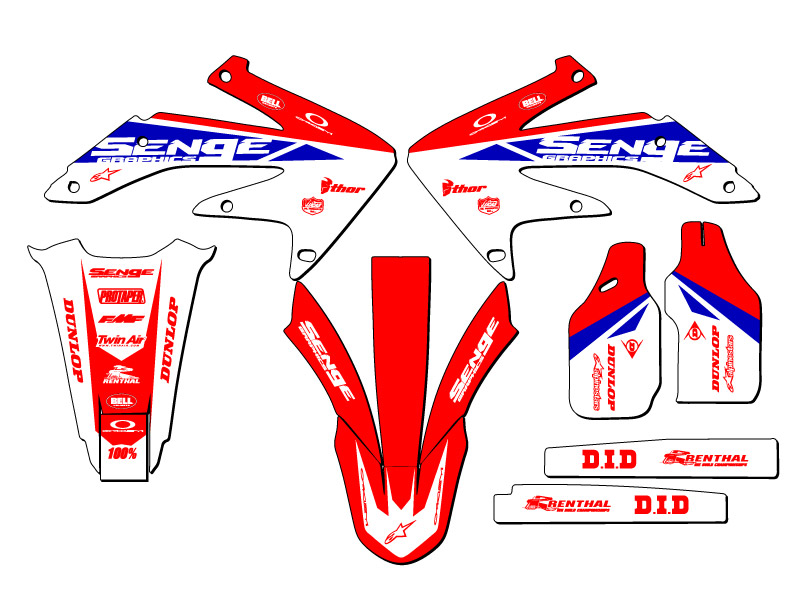 2005-2007 CRF 450 X BINARY Red Senge Graphics Kit Compatible with Honda - Foto 2 di 10