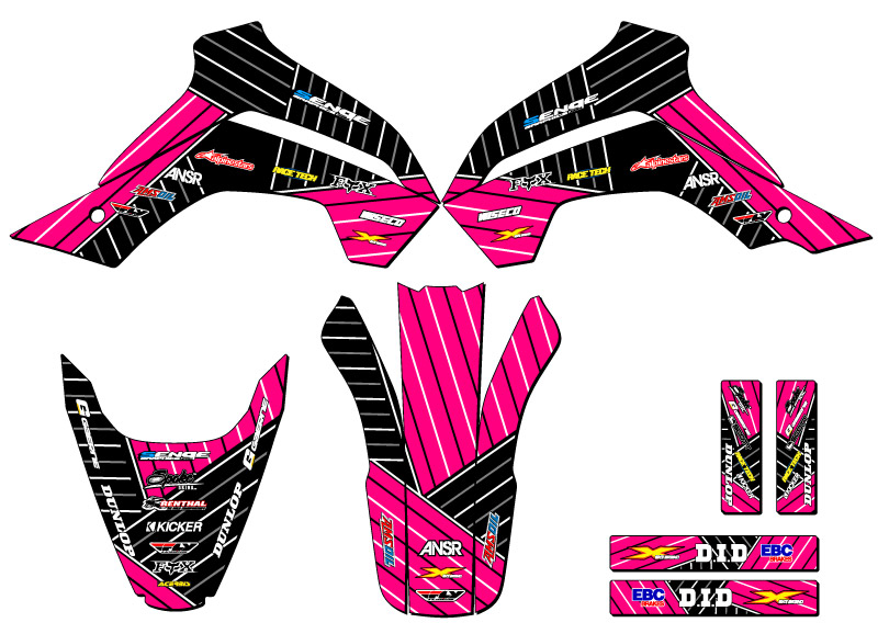 2021-2022 KLX 140 R RL RACE SERIES Pink Senge Graphics Kit Compatible with - Picture 2 of 10