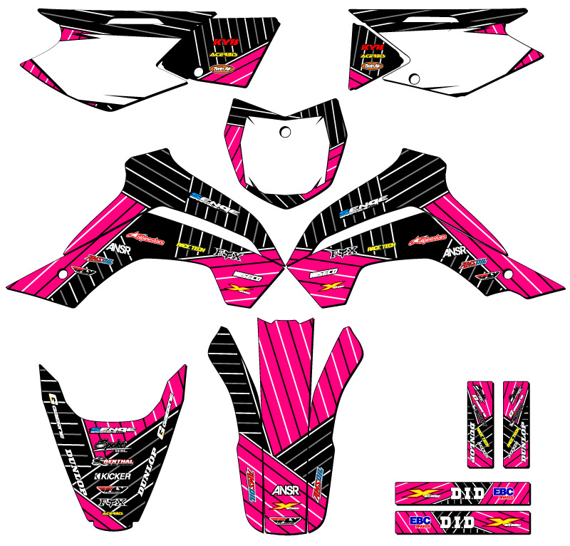 2021-2022 KLX 140 R RL RACE SERIES Pink Senge Graphics Kit Compatible with - Picture 5 of 10