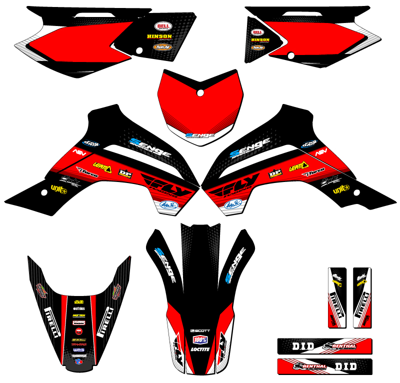 2021-2022 KLX 140 R RL RICOCHET Black Senge Graphics Kit Compatible with - Picture 5 of 10