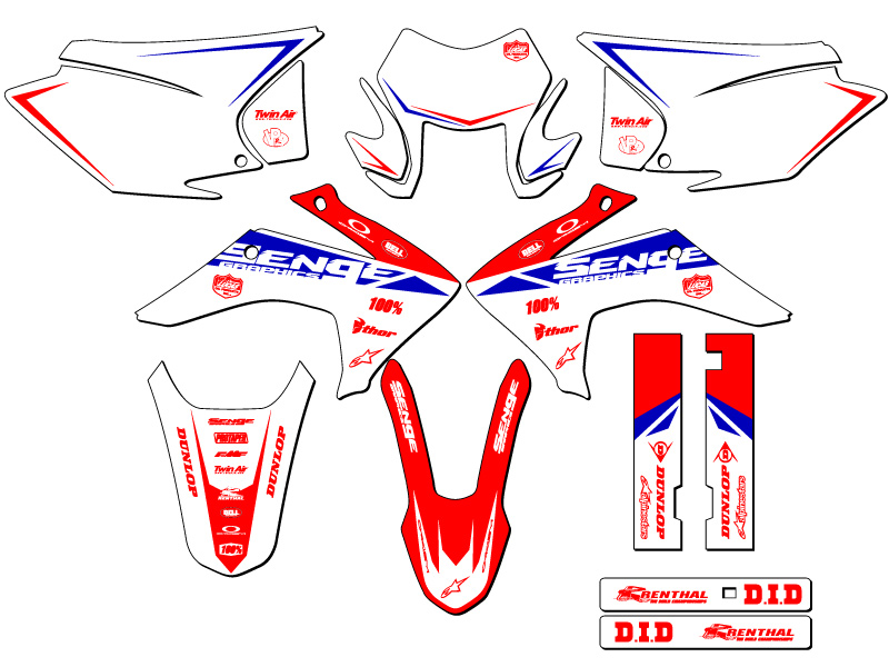 2015-2020 (with Headlight) CRF 230 F BINARY Red Senge Graphics Kit Compatible... - Picture 5 of 10