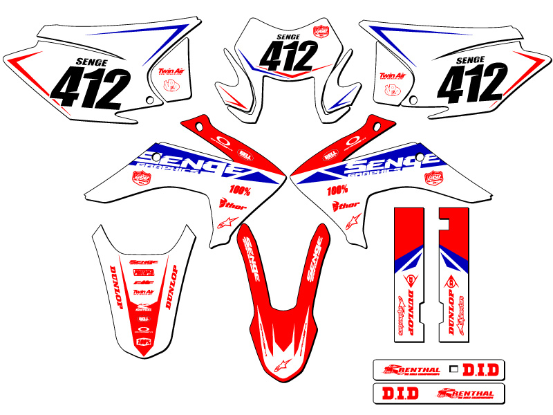 2015-2020 (with Headlight) CRF 230 F BINARY Red Senge Graphics Kit Compatible... - Picture 8 of 10