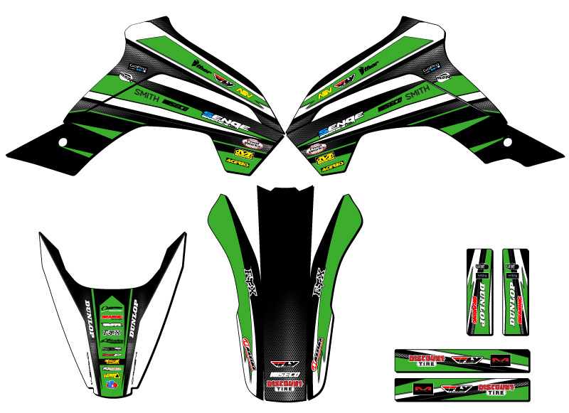 2021-2022 KLX 140 RL VIGOR Green Senge kit de gráficos compatible con Kawasaki - Imagen 2 de 10