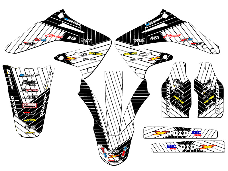 2002-2004 CRF 450 R RACE SERIES White Senge Graphics Kit Compatible with Honda - Picture 8 of 10