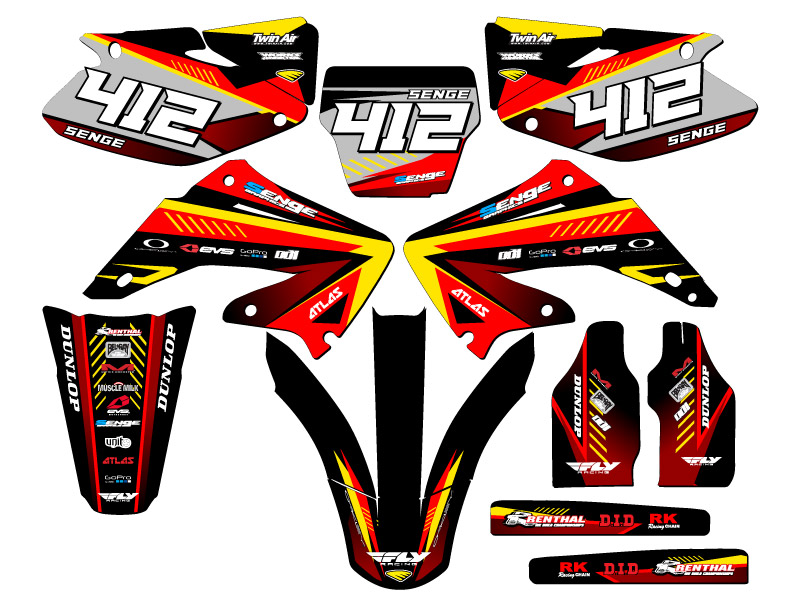 2004-2012 CR 250 R SURGE Red Senge Kit Gráfico Compatible con Honda - Imagen 8 de 10