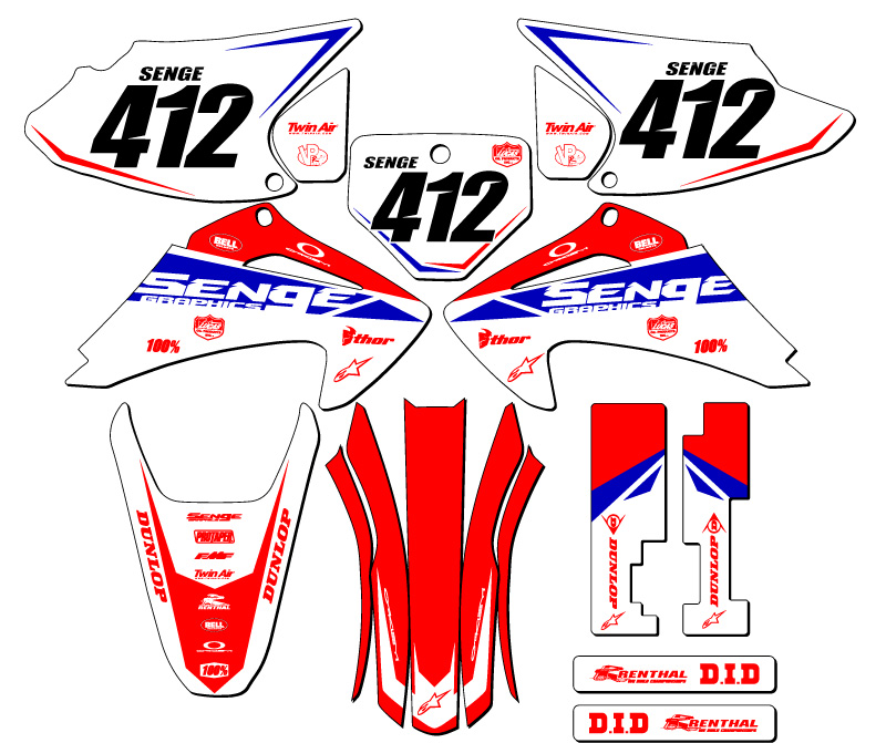 2003-2007 CRF 150 F BINARY Red Senge Graphics Kit Compatible with Honda - Picture 8 of 10