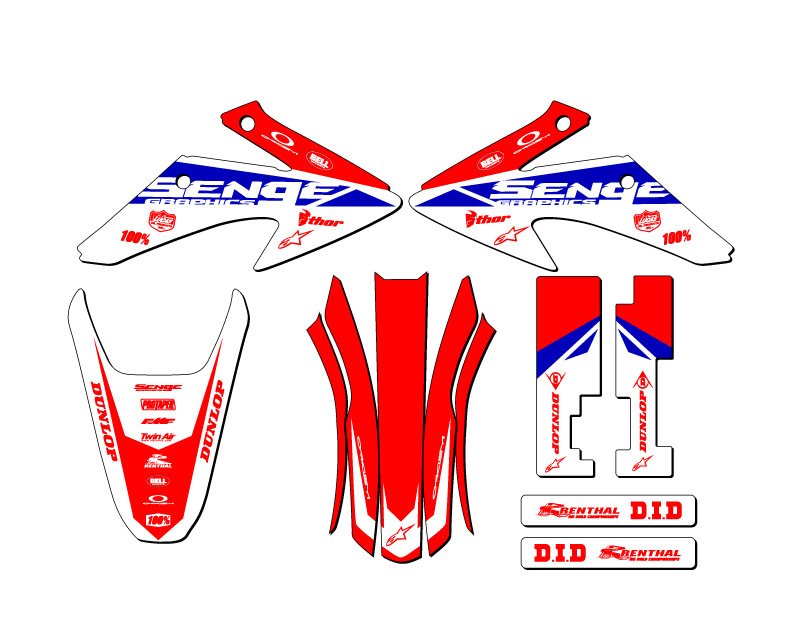 2008-2014 CRF 150 F BINARY Red Senge Graphics Kit Compatible with Honda - Picture 2 of 10