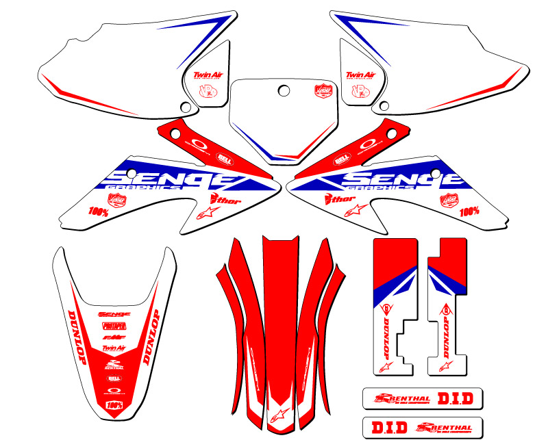 2008-2014 CRF 150 F BINARY Red Senge Graphics Kit Compatible with Honda - Picture 5 of 10