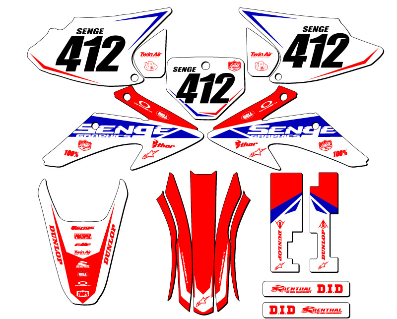 2008-2014 CRF 150 F BINARY Red Senge Graphics Kit Compatible with Honda - Picture 8 of 10