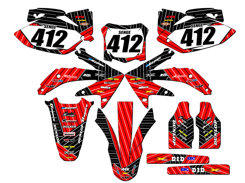 2008 CRF 450 R RACE SERIES Red Senge Graphics Kit Compatible with Honda - Bild 8 von 10