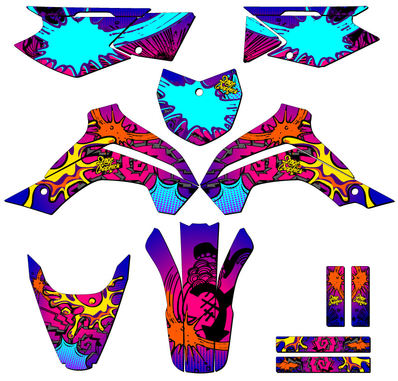 2021-2022 KLX 140 RL ZANY Pink Senge Graphics Kit compatible con Kawasaki - Imagen 5 de 10