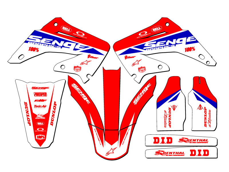 2002-2003 CR 250 R BINARY Red Senge Graphics Kit Compatible with Honda - Picture 2 of 10