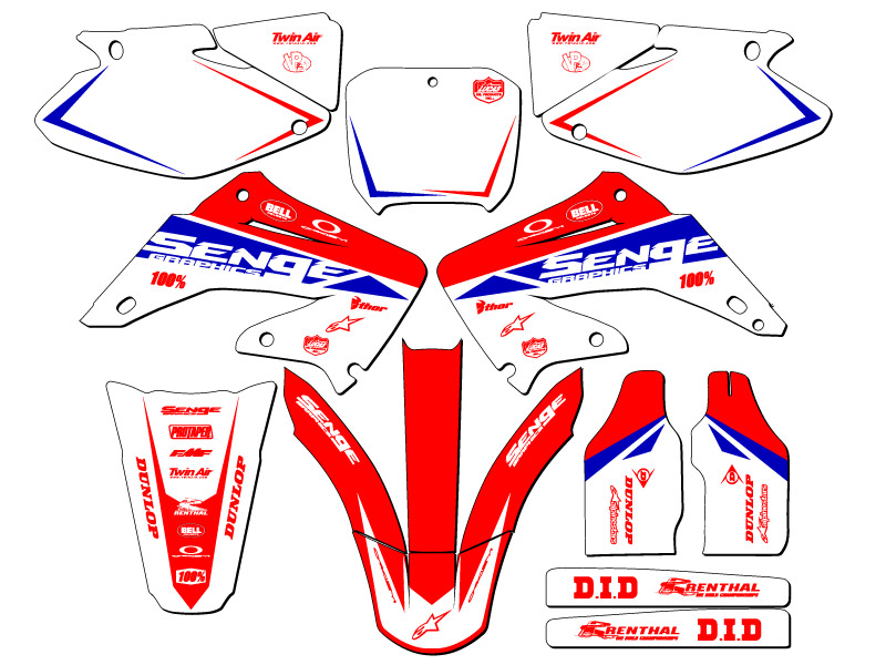 2002-2003 CR 250 R BINARY Red Senge Graphics Kit Compatible with Honda - Picture 5 of 10