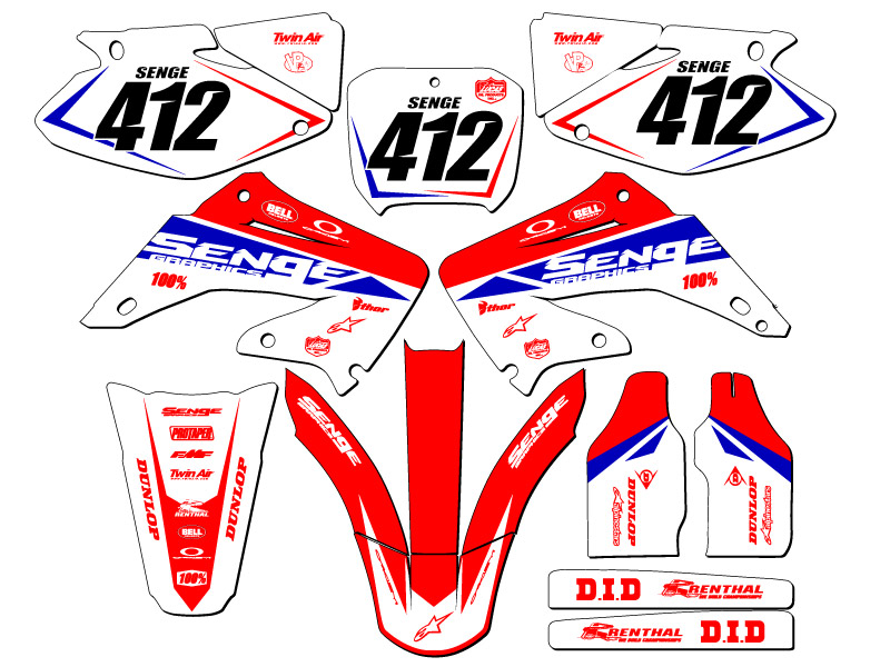 2002-2003 CR 250 R BINARY Red Senge Graphics Kit Compatible with Honda - Picture 8 of 10