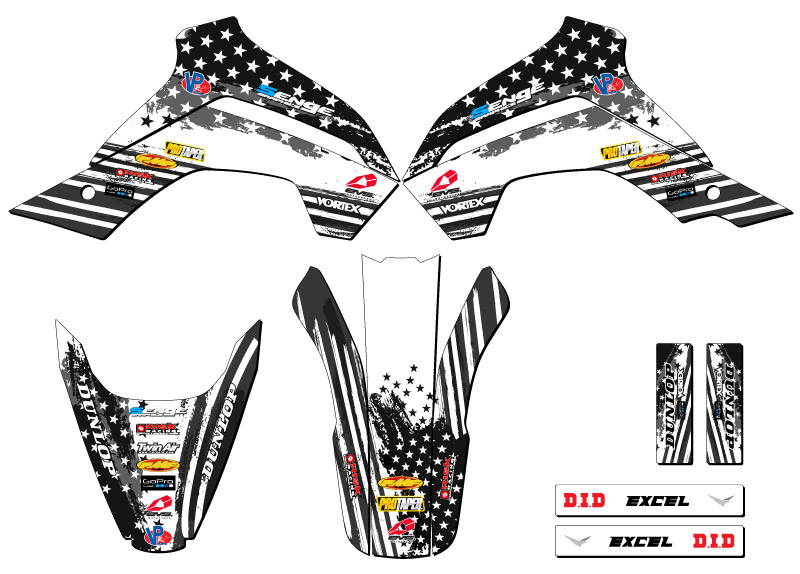 2021-2022 KLX 140 RL MERICA gris Senge kit de gráficos compatible con Kawasaki - Imagen 2 de 10