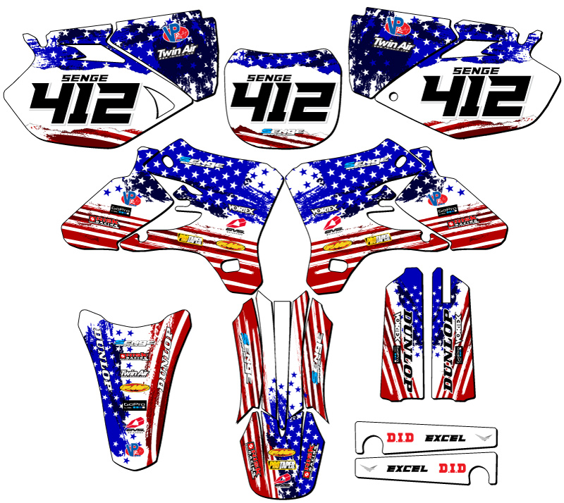 2003-2004 YZ 450 F MERICA Usa Senge Graphics Kit Compatible with Yamaha - Picture 8 of 10
