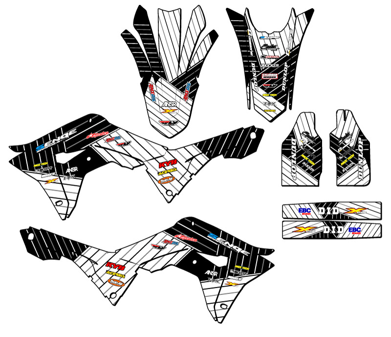 2017-2018 CRF 450 R RACE SERIES White Senge Graphics Kit Compatible with Honda - Picture 2 of 10