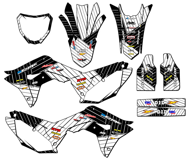 2017-2018 CRF 450 R RACE SERIES White Senge Graphics Kit Compatible with Honda - Picture 5 of 10