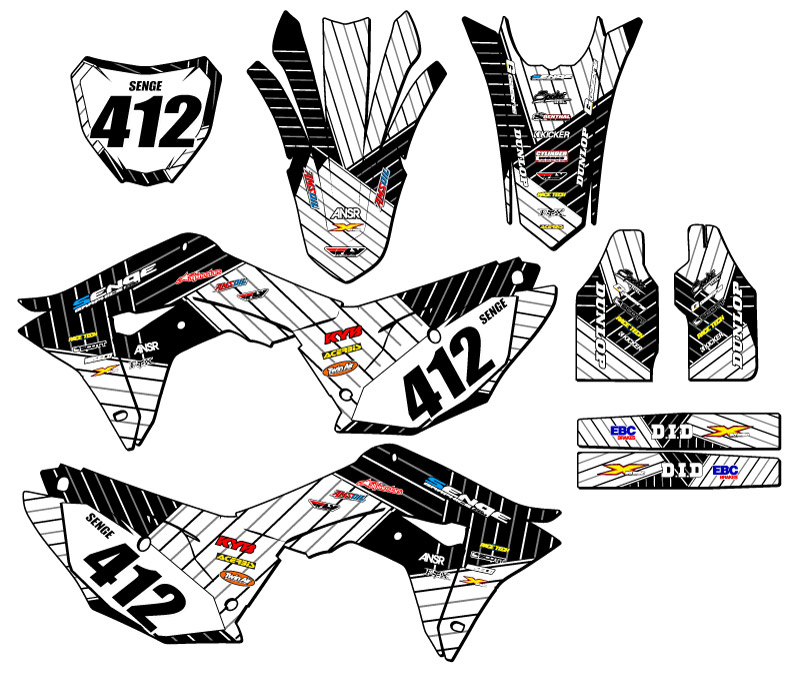 2017-2018 CRF 450 R RACE SERIES White Senge Graphics Kit Compatible with Honda - Picture 8 of 10