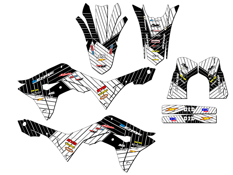 CRF 450 R RACE SERIES 2019-2020 kit de gráficos Senge blanco compatible con Honda - Imagen 8 de 10
