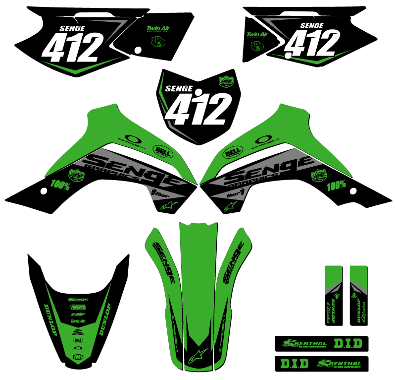 2021-2022 KLX 140 R RL BINARY Green Senge Graphics Kit Compatible with Kawasaki - Picture 8 of 10