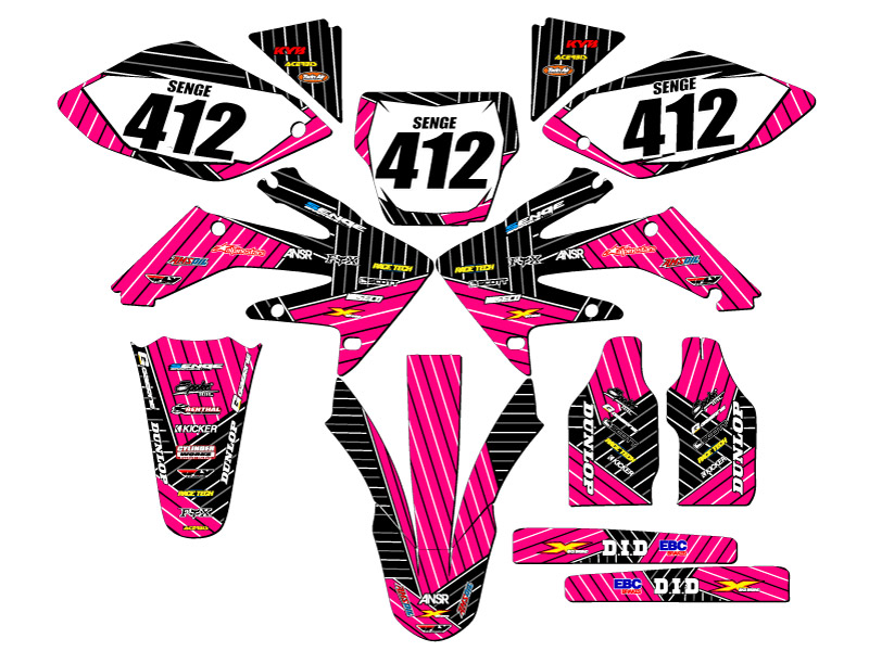 2004-2005 CRF 250 R RACE SERIE kit de gráficos rosa Senge compatible con Honda - Imagen 8 de 10