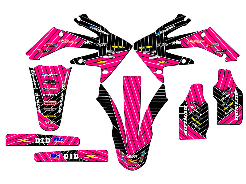 2006-2007 CRF 250 R RACE SERIES Pink Senge Graphics Kit Compatible with Honda - Picture 2 of 10