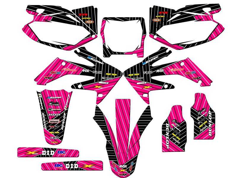 2006-2007 CRF 250 R RACE SERIES Pink Senge Graphics Kit Compatible with Honda - Picture 5 of 10