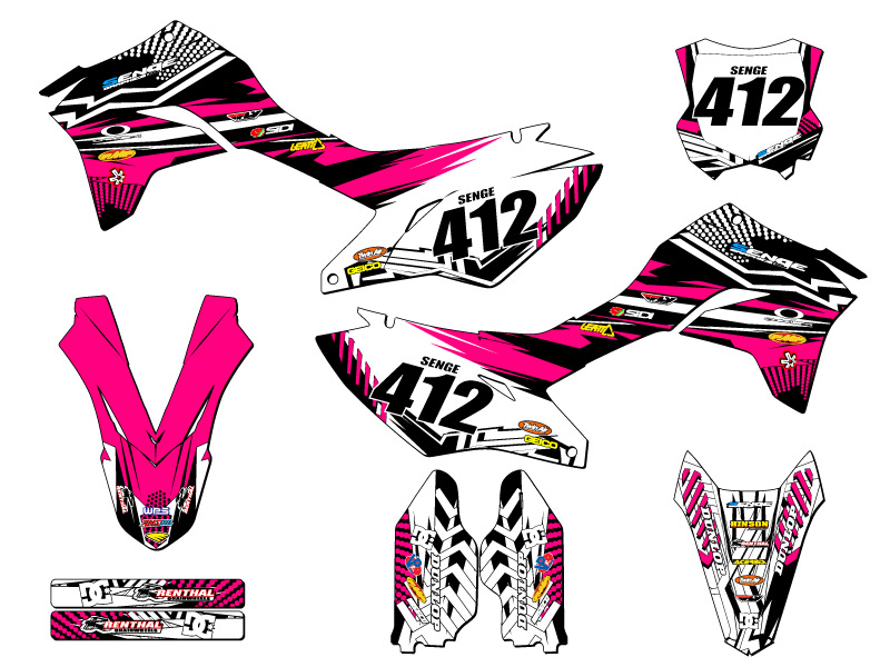 2020-2023 KLX 300 R MAYHEM Pink Senge Graphics Kit Compatible with Kawasaki - Picture 8 of 10