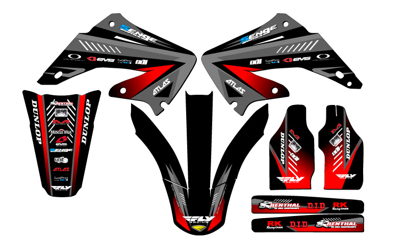2002-2003 CR 125 R SURGE Black Senge Graphics Kit Compatible with Honda - Picture 2 of 10