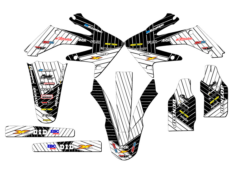 2006-2007 CRF 250 R RACE SERIES White Senge Graphics Kit Compatible with  Honda