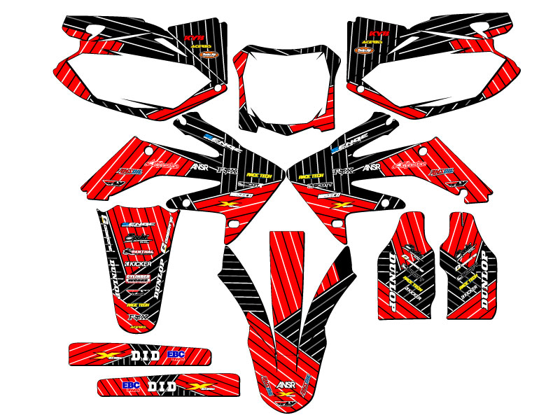 2008-2009 CRF 250 R RACE SERIES Red Senge Graphics Kit Compatible with Honda - Foto 5 di 10