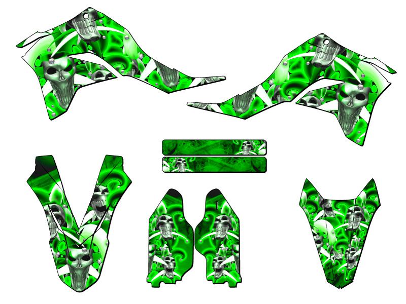Kit de gráficos KLX 300 R JESTER 2020-2023 Green Senge compatible con Kawasaki - Imagen 2 de 10