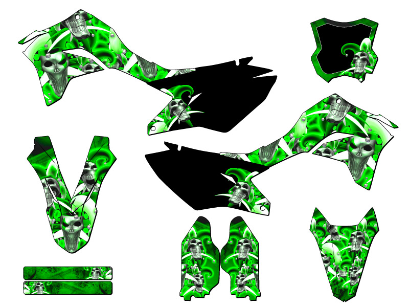 Kit de gráficos KLX 300 R JESTER 2020-2023 Green Senge compatible con Kawasaki - Imagen 5 de 10