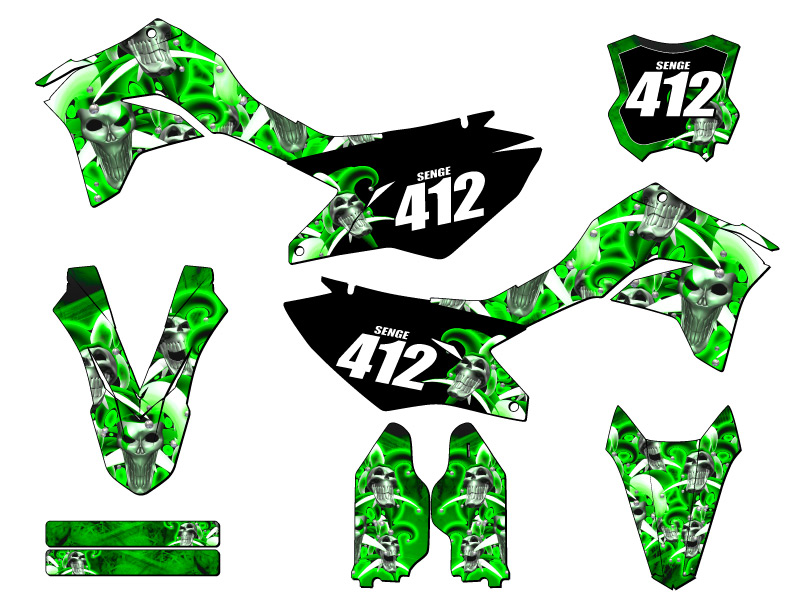 Kit de gráficos KLX 300 R JESTER 2020-2023 Green Senge compatible con Kawasaki - Imagen 8 de 10