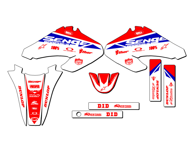 2001-2004 XR 100 BINARY Red Senge Graphics Kit Compatible with Honda - Picture 2 of 10