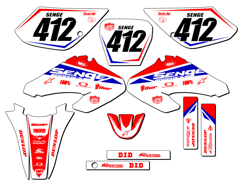 2001-2004 XR 100 BINARY Red Senge Graphics Kit Compatible with Honda - Picture 8 of 10