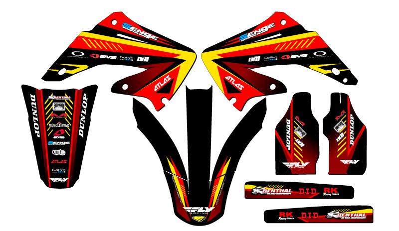 Kit de gráficos CR 125 R SURGE 2004-2012 rojo Senge compatible con Honda - Imagen 2 de 10