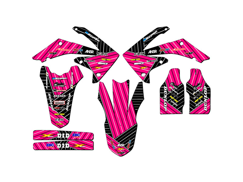 2010-2013 CRF 250 R RACE SERIES Pink Senge Graphics Kit Compatible with Honda - Picture 2 of 10