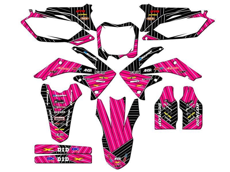 2010-2013 CRF 250 R RACE SERIES Pink Senge Graphics Kit Compatible with Honda - Picture 5 of 10