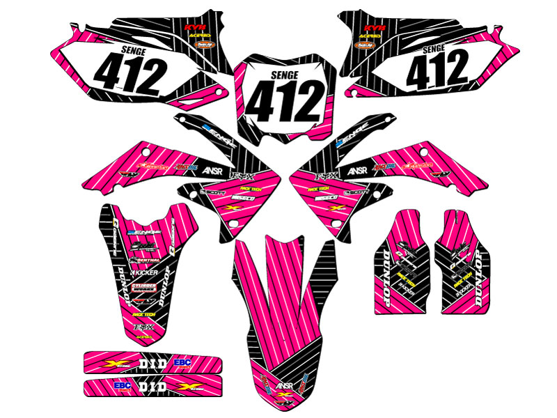 2010-2013 CRF 250 R RACE SERIES Pink Senge Graphics Kit Compatible with Honda - Picture 8 of 10