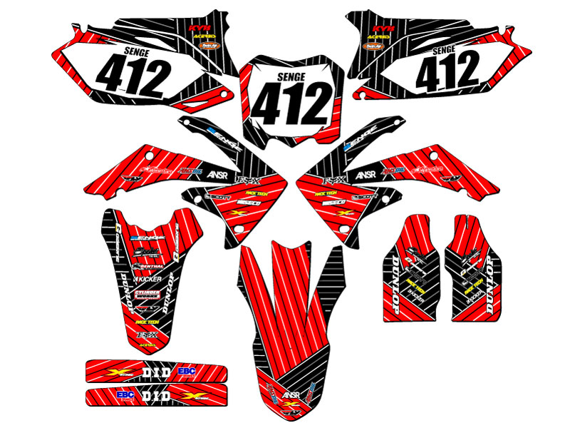 Kit de gráficos Red Senge 2010-2013 CRF 250 R RACE compatible con Honda - Imagen 8 de 10