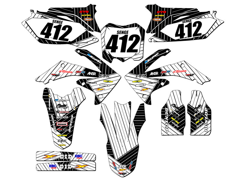 2010-2013 CRF 250 R RACE SERIES White Senge Graphics Kit Compatible with Honda - Picture 5 of 10