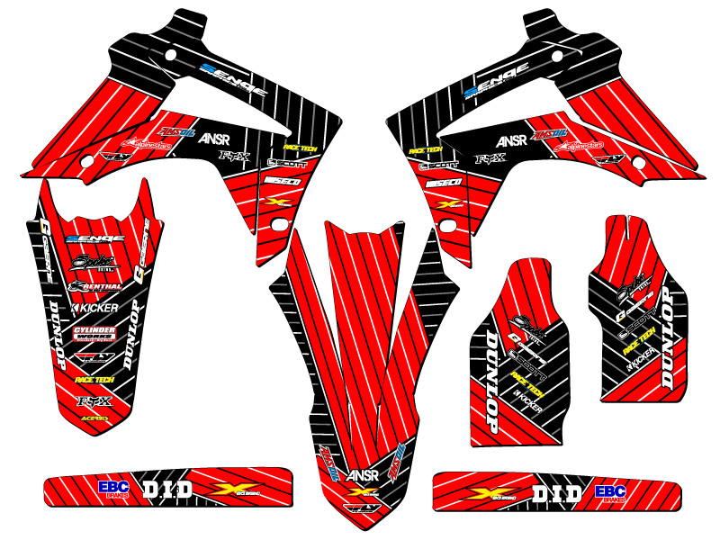 2014-2017 CRF 250 R RACE SERIES Red Senge Graphics Kit Compatible with Honda - Picture 2 of 10