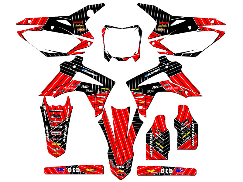 2014-2017 CRF 250 R RACE SERIES Red Senge Graphics Kit Compatible with Honda - Picture 5 of 10