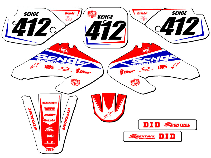 2001-2003 XR 70 BINARY Red Senge Graphics Kit Compatible with Honda - Picture 8 of 10