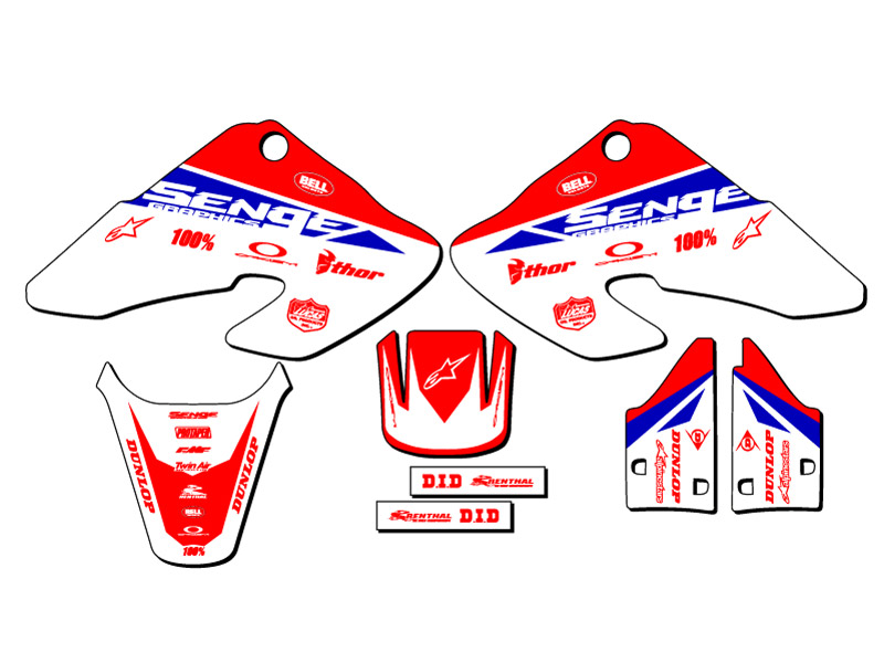 2000-2003 XR 50 BINARY Red Senge Graphics Kit Compatible with Honda - Picture 2 of 10